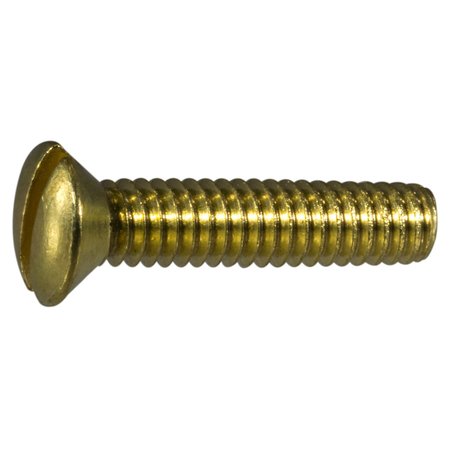 MIDWEST FASTENER #8-32 x 3/4 in Slotted Oval Machine Screw, Plain Brass, 36 PK 61592